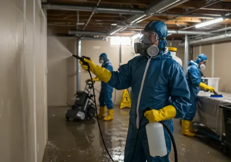 Basement Sanitization and Antimicrobial Treatment process in West Union, WV