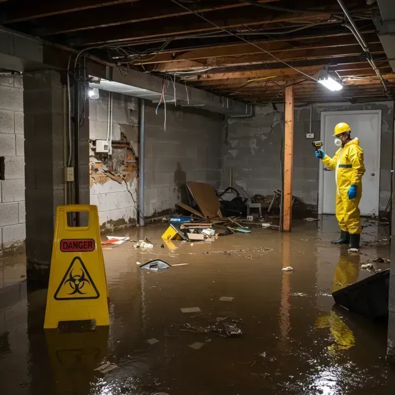 Flooded Basement Electrical Hazard in West Union, WV Property