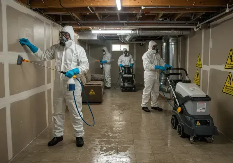 Basement Moisture Removal and Structural Drying process in West Union, WV